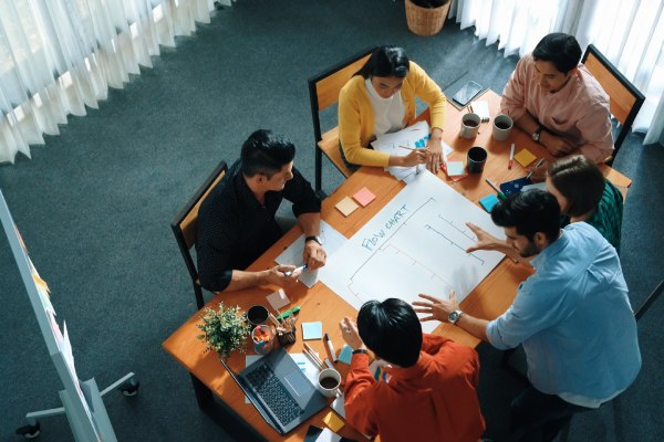 Team während der Planungsphase eines Firmenevents